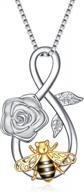 ожерелье с кулоном в виде пчелы из стерлингового серебра с цветком розы, подарок для женщин-подростков логотип