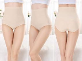 img 1 attached to FEOYA Women High Waist Plus Size Panties No Show Full Coverage Underwear Briefs