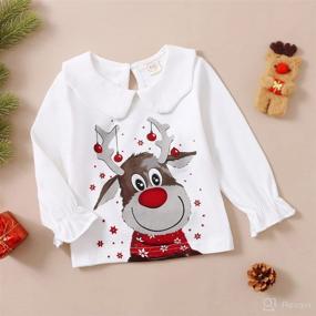 img 3 attached to 👕 Solid Color Doll Collar Long Sleeve Baby Girl Boy Kids Blouse - Button-Up T-Shirt Top