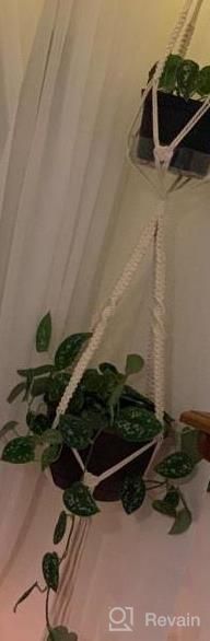 img 1 attached to TimeYard 2 Tier Macrame Plant Hanger - Handmade Double Indoor Planter Pot Holder - Modern Boho Home Decor With Ceiling Hook (1 PCS) review by Amy Mears