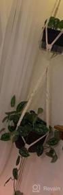 img 5 attached to Двухуровневая вешалка для растений из макраме TimeYard - двойной внутренний горшок ручной работы - современный домашний декор в стиле бохо с потолочным крючком (1 шт.)