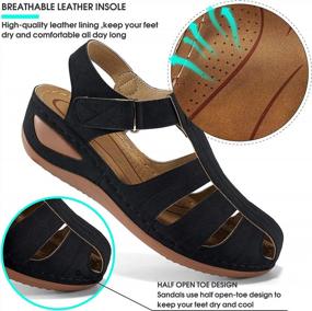 img 2 attached to Stylish & Comfortable: DUOYANGJIASHA Women'S Bohemian Wedge Sandals For Beach And Outdoors