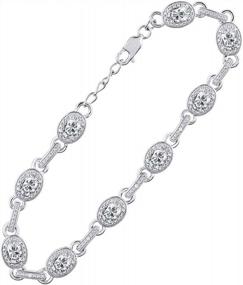 img 2 attached to 925 Серебряный теннисный браслет для женщин - драгоценные камни и бриллианты, регулируемые 7-8 "наручные украшения