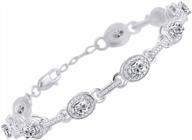 925 silver tennis bracelet for women - gemstones & diamonds, adjustable 7-8" wrist jewelry logo