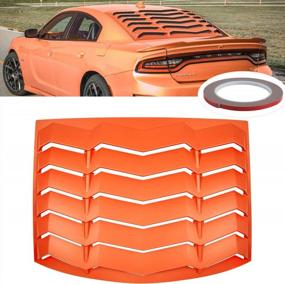 img 4 attached to Dodge Charger 2011-2020 ABS Lambo Style Orange Rear Window Louver Sun Shade Cover