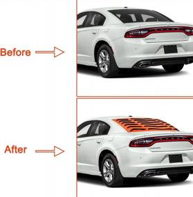 img 3 attached to Dodge Charger 2011-2020 ABS Lambo Style Orange Rear Window Louver Sun Shade Cover