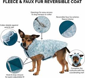 img 1 attached to Stylish And Practical: Furhaven Reversible Dog Jacket With Faux Fur And Quilted Fleece - Marine Blue, Medium