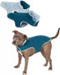 stylish and practical: furhaven reversible dog jacket with faux fur and quilted fleece - marine blue, medium logo