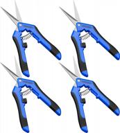 fixsmith 6.5 ножницы для обрезки, 4 упаковки - садовый ручной секатор с прямыми лезвиями из нержавеющей стали, прецизионные садовые инструменты для обрезки и резки, синий цвет. логотип