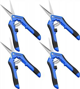 img 4 attached to FIXSMITH 6.5 Pruning Shears 4 Pack - Garden Hand Pruner With Straight Stainless Steel Blades, Precision Gardening Tools For Trimming And Cutting, Blue Color.