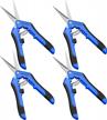 fixsmith 6.5 pruning shears 4 pack - garden hand pruner with straight stainless steel blades, precision gardening tools for trimming and cutting, blue color. logo