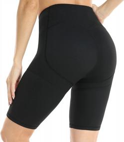 img 2 attached to Plus Size Women'S RAYPOSE Running Shorts: High Waist Gym Workout With Pockets For Summer Athletic Biking