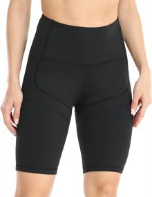 img 3 attached to Plus Size Women'S RAYPOSE Running Shorts: High Waist Gym Workout With Pockets For Summer Athletic Biking