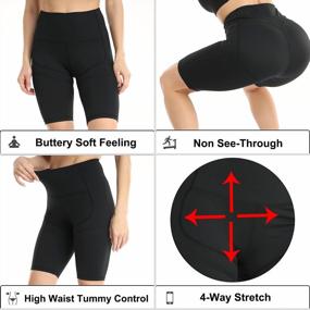 img 1 attached to Plus Size Women'S RAYPOSE Running Shorts: High Waist Gym Workout With Pockets For Summer Athletic Biking