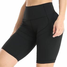 img 4 attached to Plus Size Women'S RAYPOSE Running Shorts: High Waist Gym Workout With Pockets For Summer Athletic Biking