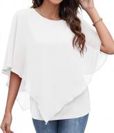 qixing women's 2023 summer casual loose chiffon flowy tops elegant blouses logo