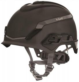 img 4 attached to Stay Protected With MSA H1 V-Gard Helmet: Fas-Trac III Ratchet Suspension, Top-Notch Impact Protection, And Comfortable Self-Adjusting Crown Straps - Standard Size In Black