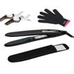lovani titanium flat iron - dual voltage, auto shut off, 450f high heat, digital lcd salon hair straightener with heat-resistant travel bag, glove, and 2 free clips for powerful hair styling logo