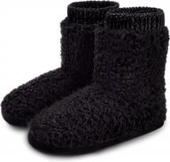 women's slipper booties: comfortable soft lining & rubber sole for winter wear! logo