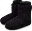 women's slipper booties: comfortable soft lining & rubber sole for winter wear! logo