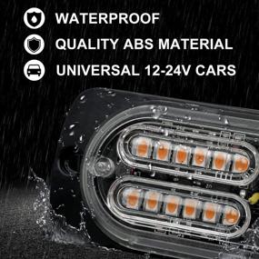 img 3 attached to 12-24V 20-LED Super Bright Emergency Warning Caution Hazard Construction Waterproof Amber Strobe Light Bar With 32 Different Flashing For Car Truck SUV Van - 4PCS (Purple)