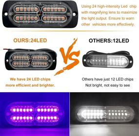 img 2 attached to 12-24V 20-LED Super Bright Emergency Warning Caution Hazard Construction Waterproof Amber Strobe Light Bar With 32 Different Flashing For Car Truck SUV Van - 4PCS (Purple)