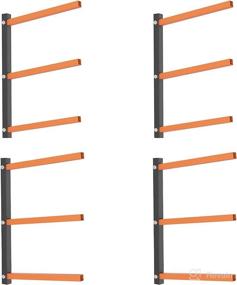 img 4 attached to 🪵 Lumber Rack Wall Mount - 3-Level Wood Organizer and Heavy Duty Metal Wood Storage for Indoor/Outdoor - Black, Total Max Load 600lb