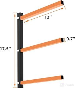 img 1 attached to 🪵 Lumber Rack Wall Mount - 3-Level Wood Organizer and Heavy Duty Metal Wood Storage for Indoor/Outdoor - Black, Total Max Load 600lb