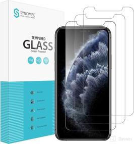 img 4 attached to 📱 Syncwire Shatterproof Screen Protector for iPhone 11 Pro/XS/X 5.8" [3 Pack], Tempered Glass Film: Easy Install, Crystal Clear, Highly Durable, Bubble-Free, Anti-Smudge, 6X Stronger