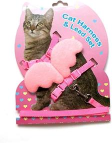 img 1 attached to 🐱 Stylish Pink Adjustable Kitten Harness and Leash - Angel Wings Cat Leash for a Purrfect Outing