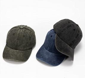 img 2 attached to Vintage Distressed Baseball Cap For Men & Women - Adjustable Cotton Sports Hat For Sun Protection