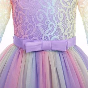 img 1 attached to 👗 Girls' Clothing - Dresses for Rainbow Princess Bridesmaid, Communion, and Birthday Occasions