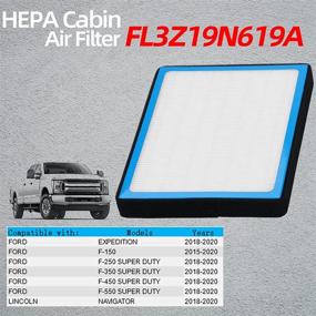 img 1 attached to 🚗 FL3Z19N619A Cabin Air Filter: HEPA AC Replacement Compatible with Ford F-150 F-250 F-350 F-450 F-550 SUPER DUTY 2015-2020