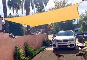 img 4 attached to 6' X 8' Sun Shade Sail Canopy - UV Block Rectangle Cloth Fabric Awning Shelter For Pergola, Garden & Yard (Sand Color)