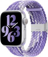 flexible and chic: bandiction stretchy braided solo loop bands for apple watch 44mm to 38mm - elastic strap for ultra se series 8/7/6/5/4/3/2/1 - perfect for women and men logo