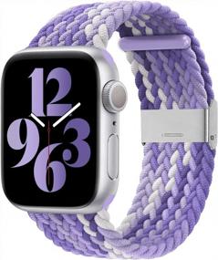 img 4 attached to Flexible And Chic: Bandiction Stretchy Braided Solo Loop Bands For Apple Watch 44Mm To 38Mm - Elastic Strap For Ultra SE Series 8/7/6/5/4/3/2/1 - Perfect For Women And Men