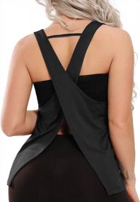 img 4 attached to Stay Sexy And Comfortable In Our Women'S Strappy Open Back Tank Top - Perfect For Yoga, Gym, And More!