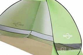 img 8 attached to Портативная всплывающая пляжная палатка для 4 человек - солнцезащитное укрытие от ультрафиолета с простой настройкой, легкая уличная семейная детская палатка, нежная зеленая палатка-зонтик 2022 для пляжа