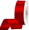 versatile 50-yard double faced satin ribbon in red, ideal for diy crafts, weddings, and gift wrapping logo