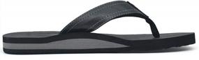img 1 attached to KuaiLu Men'S Leather Flip Flop Thong Sandals With Arch Support, Perfect For Yoga Mats
