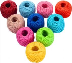 img 1 attached to Assorted Collection Of 1000 Feet (333 Yards) 2Mm 3-Ply Colorful Natural Jute Twine String Roll For Crafts, Gift Wrapping, Picture Display, And Gardening - 10 Vibrant Colors To Choose From