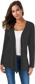 img 4 attached to Women'S Long Sleeve Draped Open Front Modal Cardigan By TownCat - Lightweight And Stylish