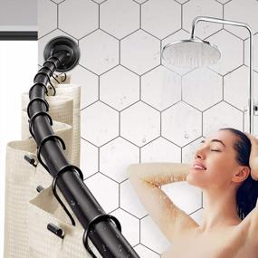 img 3 attached to 🚿 KAMANINA Curved Shower Curtain Rod 54-90 Inches: Extendable, Rustproof, Heavy-Duty and Premium Aluminum in Black