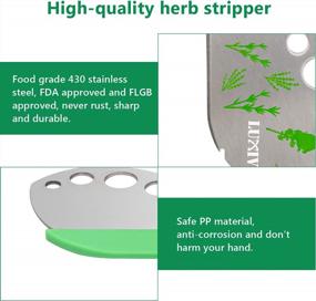 img 4 attached to Herb Stripper 9 Holes, Luxiv Stainless Steel Kitchen Herb Leaf Stripping Tool LooseLeaf Kale Razor Metal Herb Pealer For Kale, Chard, Collard Greens, Thyme, Basil, Rosemary (1 Pack) (2, Green)