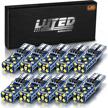 luyed 10 x 500 lumens super bright 12-20v t10 2016 15-ex chipsets w5w 194 168 2825 led replacement bulbs for car dome map door courtesy license plate lights,xenon white,pack of 10 logo