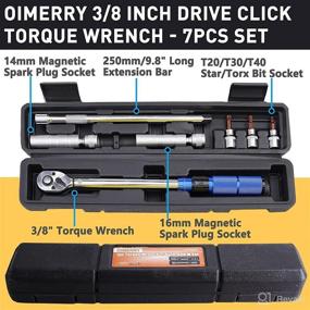img 3 attached to 🔧 OIMERRY Torque Wrench 3/8" Drive with Spark Plug Socket, Extension Bar, and Bit Socket - 7PCS Set