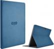 wintab t10/ts10 10" leather case cover with silicone soft shell, scratch resistant stand, blue logo