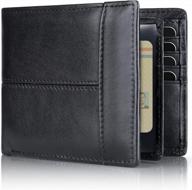 👛 genuine leather bifold wallet with blocking technology logo