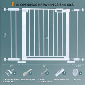 img 2 attached to Posoto Dual-Lock Auto Close Safety Baby Gate Dog Gate: Pressure Mounted, No Drilling, Extra Wide, Easy Walk-Thru (White)