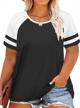flattering plus size tunic tops: rosriss women's short sleeve v-neck high-low blouses with side split logo